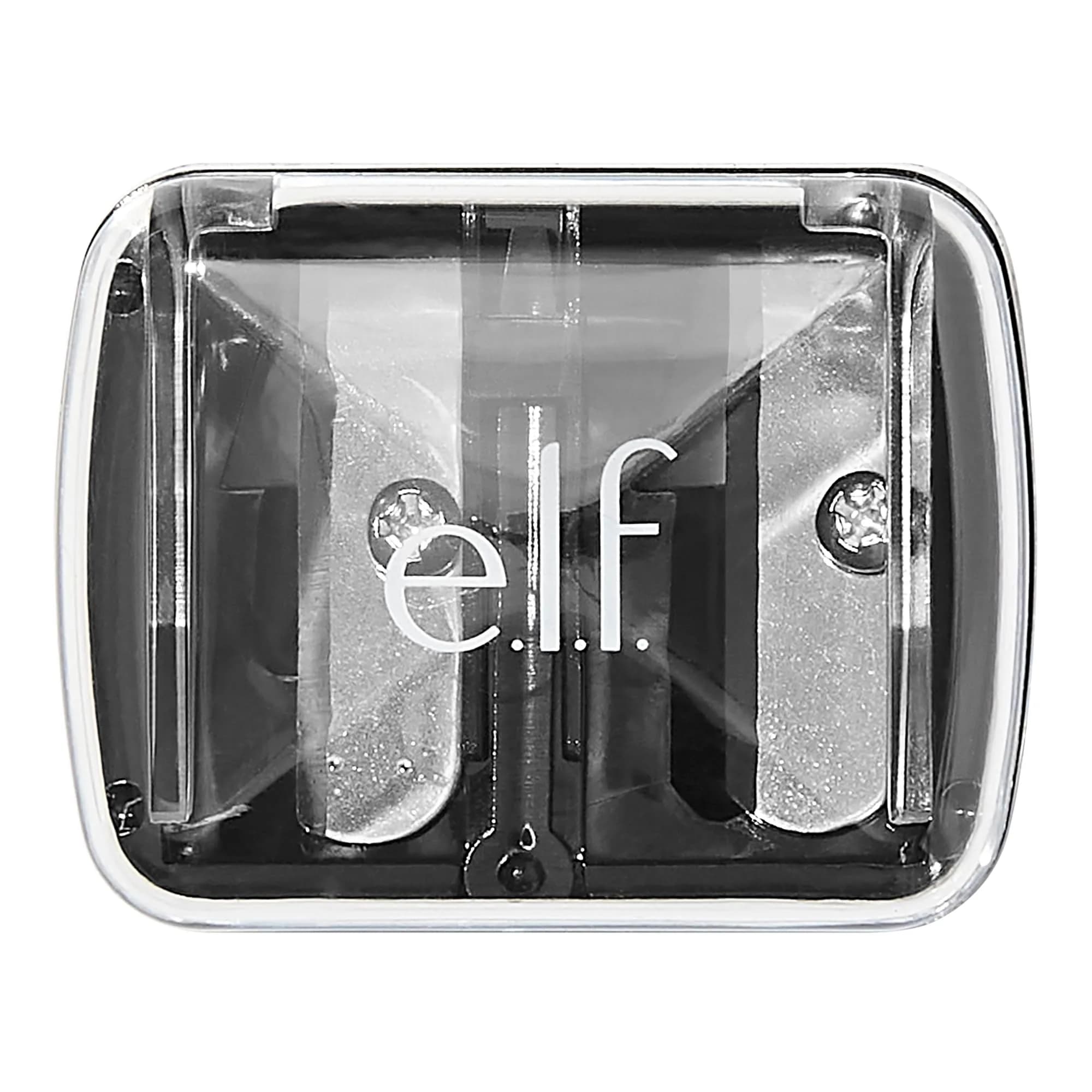 e.l.f. Dual-Pencil Sharpener with Shaving Catcher & Cleaning Pick | Compact Black - main product image