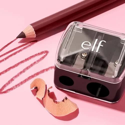 e.l.f. Dual-Pencil Sharpener with Shaving Catcher & Cleaning Pick | Compact Black thumbnail 2