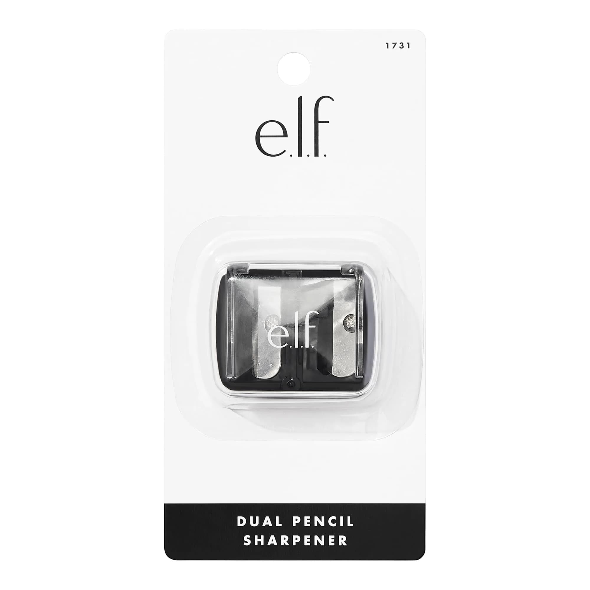 e.l.f. Dual-Pencil Sharpener with Shaving Catcher & Cleaning Pick | Compact Black - view 3