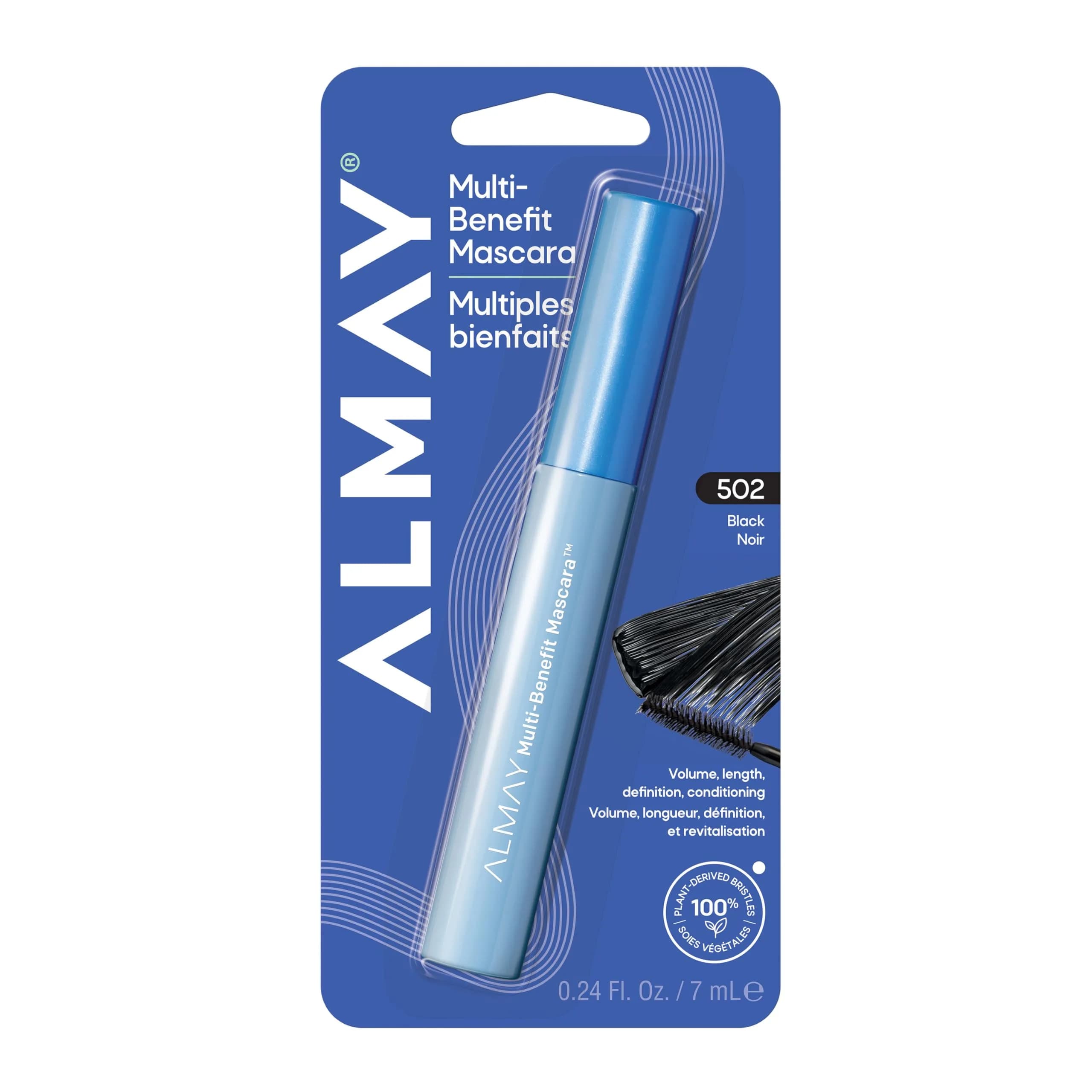 Almay Multi-Benefit Mascara, 502 Black | Lengthening, Volumizing & Conditioning Mascara with Keratin (70-120 chars) — 502 Black