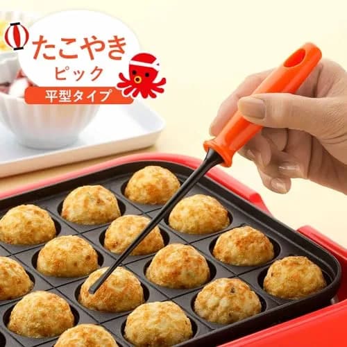 Shimomura Planning Octopus Picks, Flat Type, Set of 2, Orange | Scratch-Resistant Takoyaki Utensils thumbnail 2