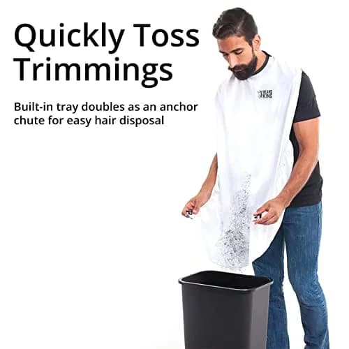 BEARD KING Beard Bib Apron - As Seen on Shark Tank – Gifts for Him, Stocking Stuffers for Men, Mens Gift, White | Adjustable, Reusable thumbnail 7