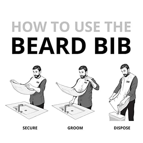 BEARD KING Beard Bib Apron - As Seen on Shark Tank – Gifts for Him, Stocking Stuffers for Men, Mens Gift, White | Adjustable, Reusable thumbnail 3