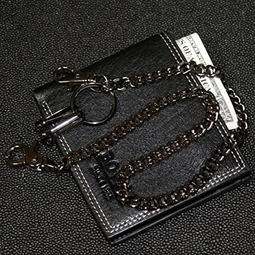 Double K Basic Strong Leash Biker Trucker Key Jean Wallet Chain (17") BLACK CS146 | Heavy Chrome Steel thumbnail 6