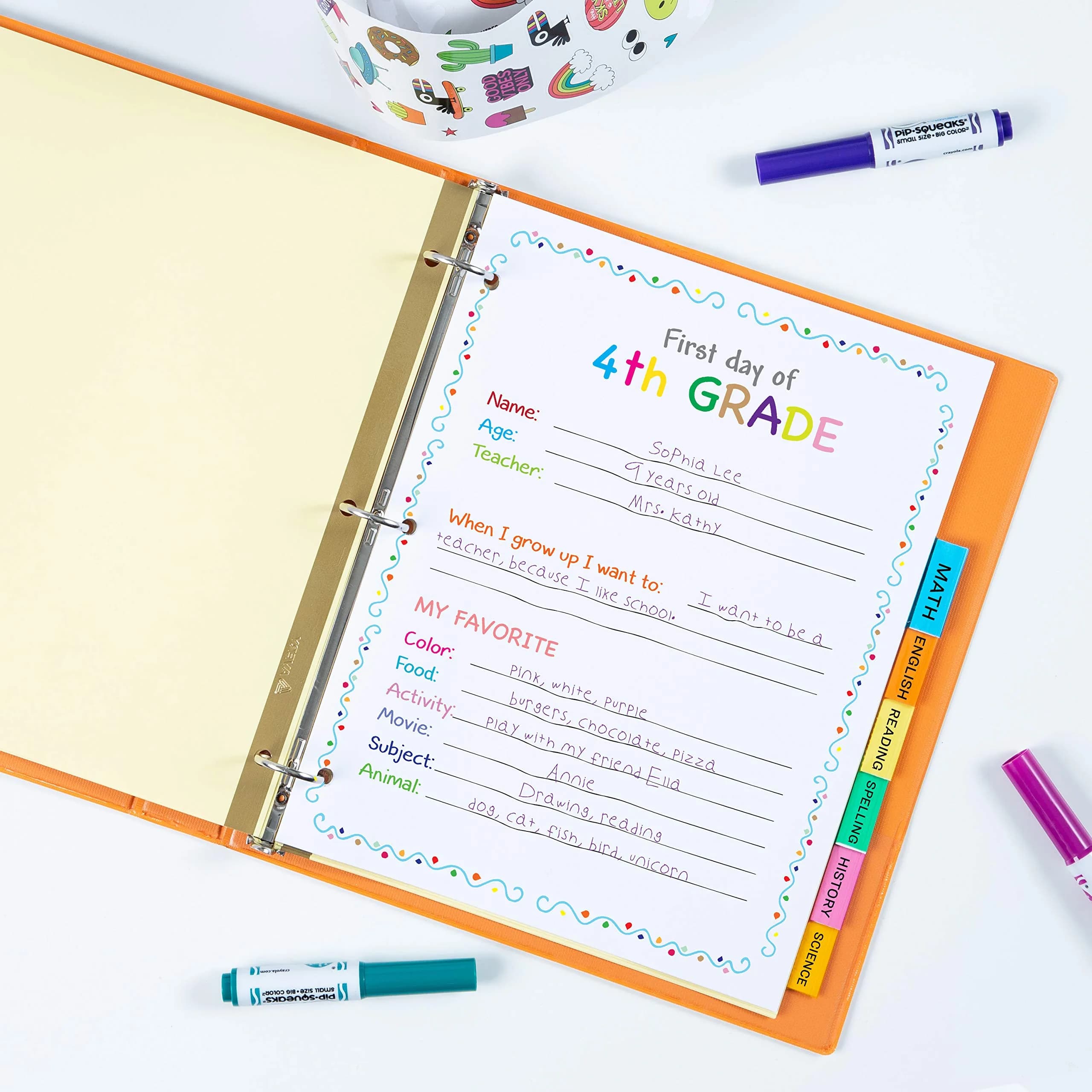 Avery 8-Tab Binder Dividers with Insertable Big Tabs, 6 Sets (48 Total Tabs) | Multicolor Tabs for Organization - view 4