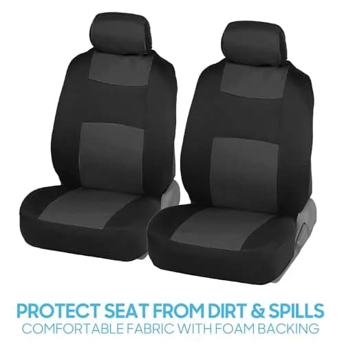 BDK PolyPro Car Seat Covers Full Set in Charcoal on Black | Universal Fit, Easy Install, All-Season Comfort thumbnail 3