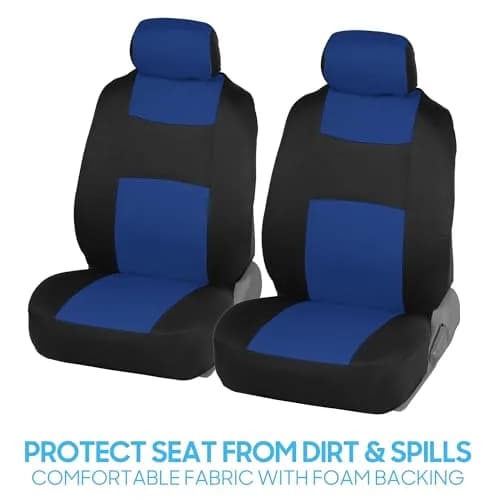 BDK PolyPro Car Seat Covers Full Set in Blue on Black | Universal Fit, Easy Install & All-Season Comfort thumbnail 3