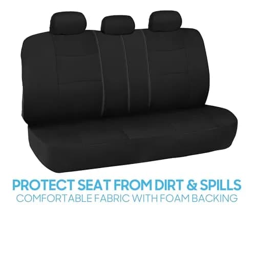 BDK PolyPro Car Seat Covers Full Set in Solid Black | Universal Fit, Easy Install & All-Season Comfort thumbnail 7