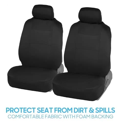 BDK PolyPro Car Seat Covers Full Set in Solid Black | Universal Fit, Easy Install & All-Season Comfort thumbnail 3