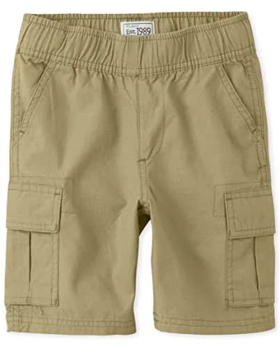 The Children's Place Boys Cargo Shorts Flax Single 4S | Slim Fit, Durable Cotton, Pull-On Style thumbnail 1