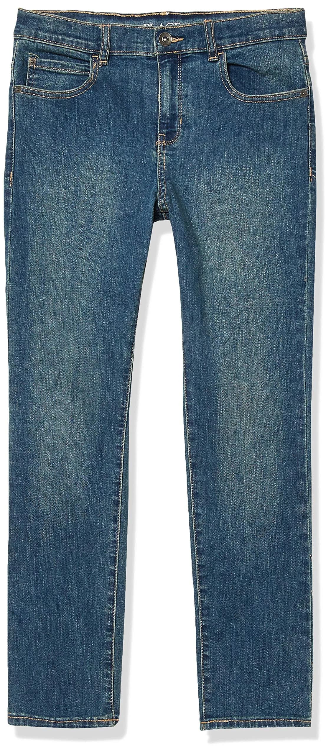 The Children's Place Boys Skinny Jeans Tide Pool 14 Husky | Casual, Soft Cotton, Adjustable Waist