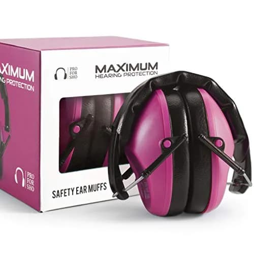 Pro For Sho 34dB NRR Ear Protection Earmuffs, Pink 204 g (0.45 lb) | Foldable Noise Reduction for Shooting, Yard Work, Sensory Needs thumbnail 1