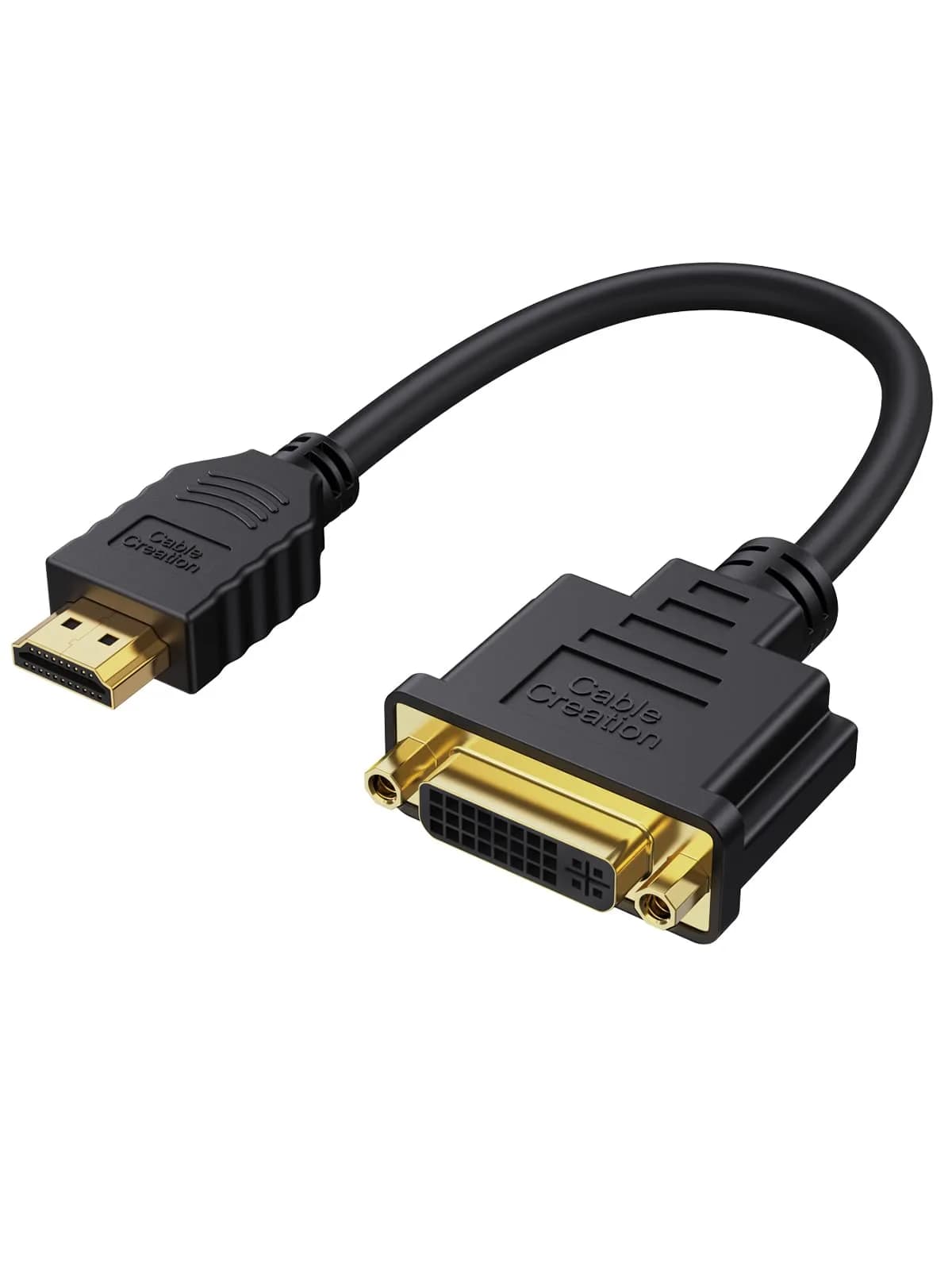 CableCreation HDMI to DVI Cable 15cm (0.5 ft) | Bi-Directional 1080P Converter
