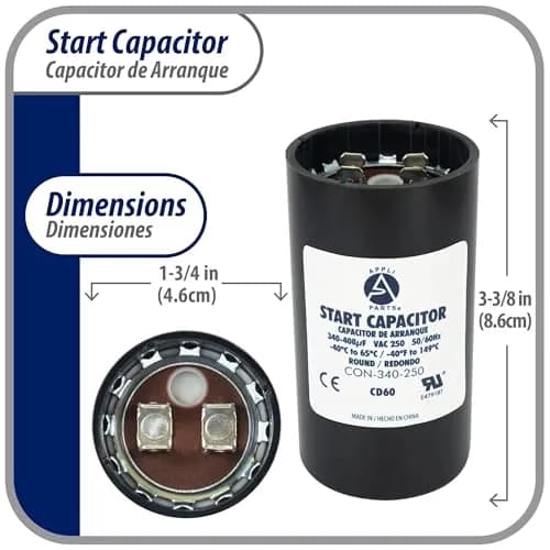 AP APPLI PARTS Motor Start Capacitor 145-175 MFD 250 VAC | Universal for Electric Motors thumbnail 2