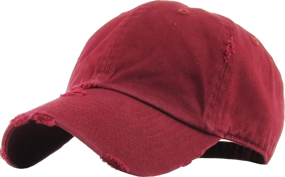 KBETHOS KBE-VINTAGE MAR Vintage Washed Cotton Baseball Cap, Maroon | Adjustable Low Profile Dad Hat