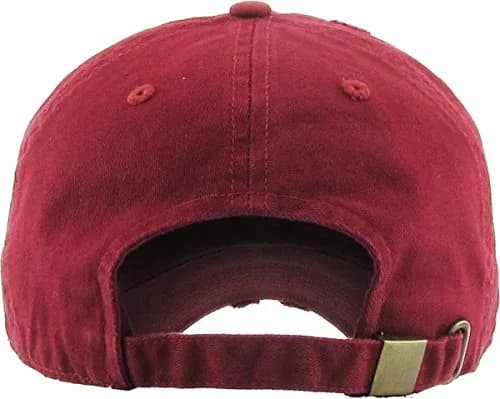 KBETHOS KBE-VINTAGE MAR Vintage Washed Cotton Baseball Cap, Maroon | Adjustable Low Profile Dad Hat thumbnail 3