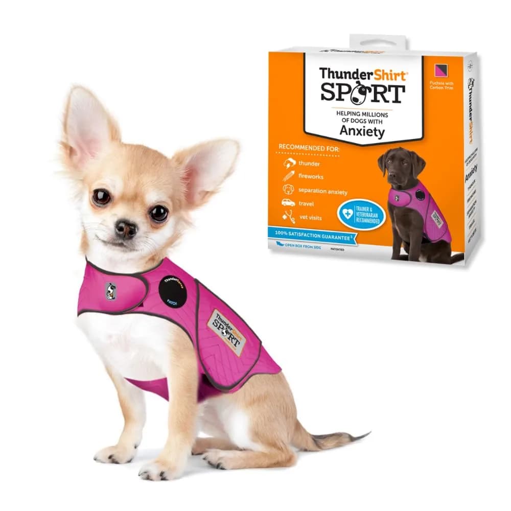 Thundershirt for Dogs Calming Anxiety Vest XX-Small Fuchsia Sport | Patented Pressure Wrap for Stress Relief - main product image