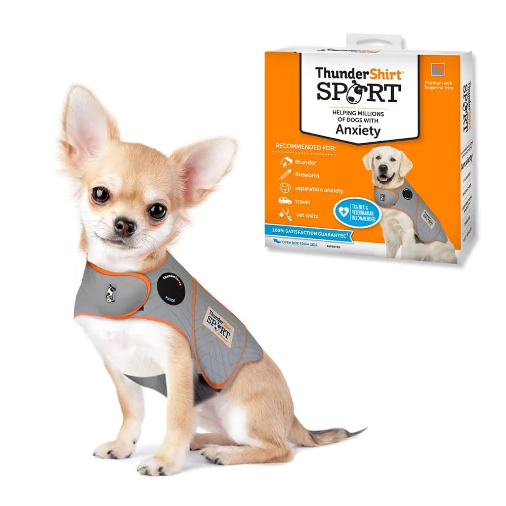 Thundershirt Dog Anxiety Vest Large Fuchsia Sport | Calms Separation Anxiety & Fear — Platinum / XX-Small