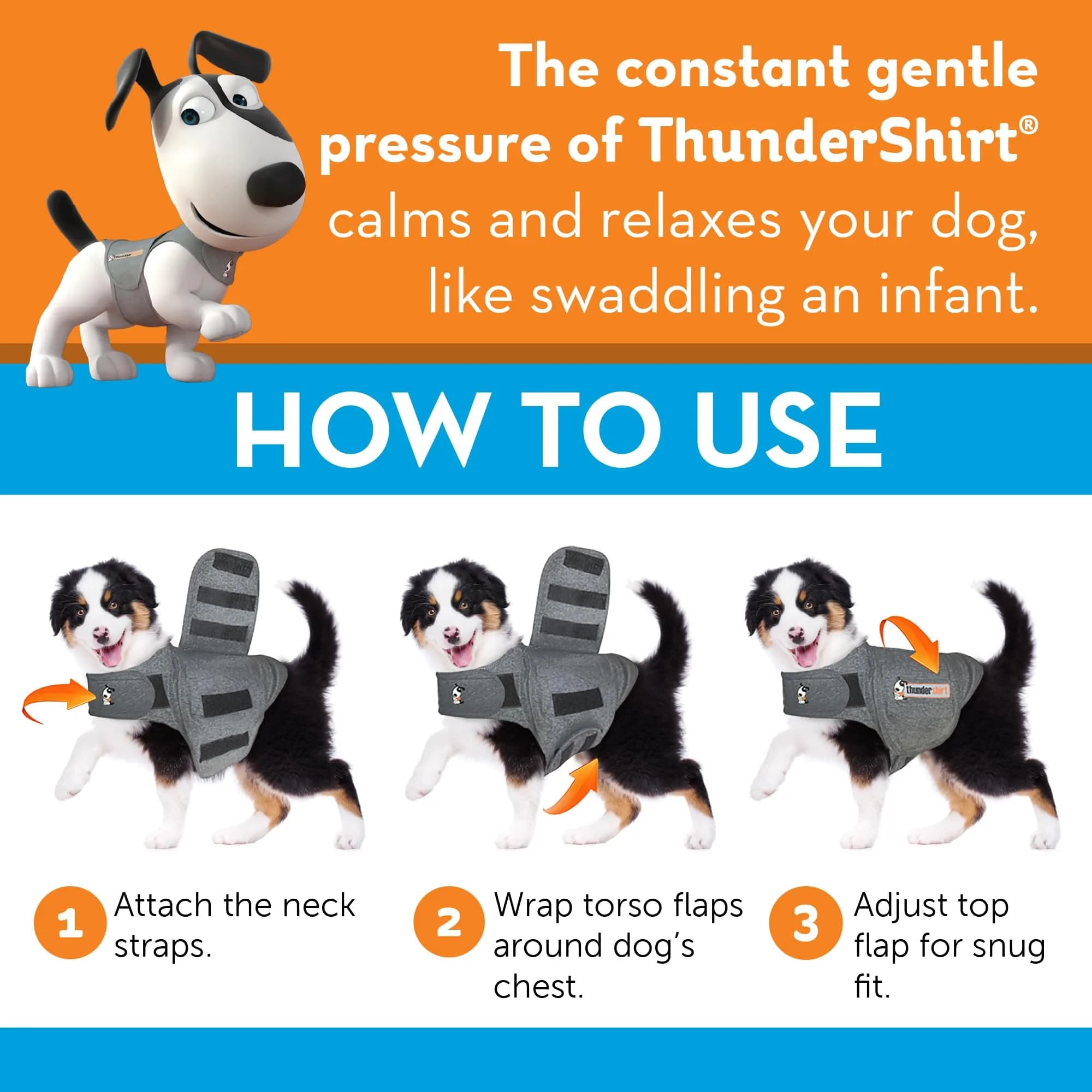 Thundershirt Dog Anxiety Vest XX-Small Platinum Sport | Calms Separation Anxiety & Fear thumbnail 6