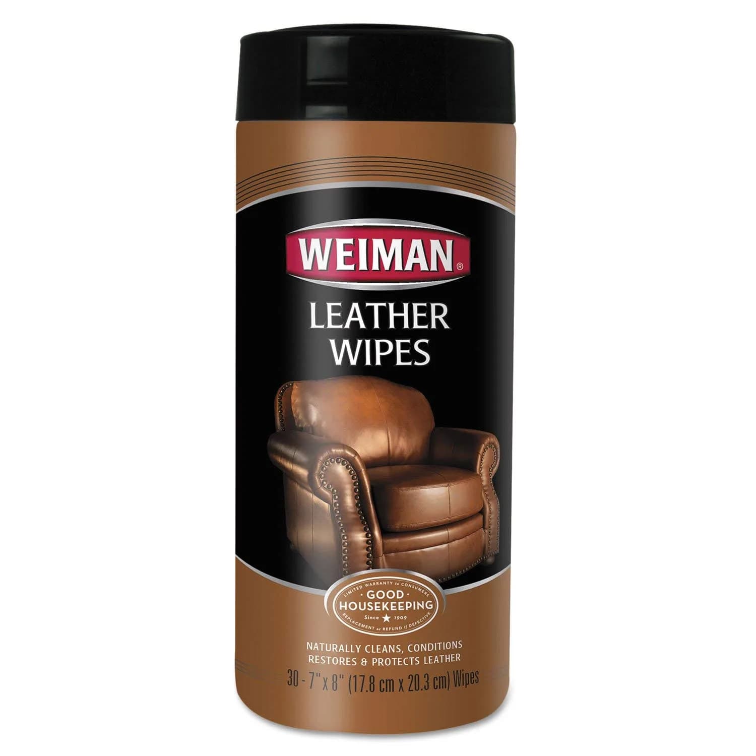 Weiman Leather Wipes 30 Count (Pack of 4) | UVX-15 Sunscreen Protection for Leather - main product image