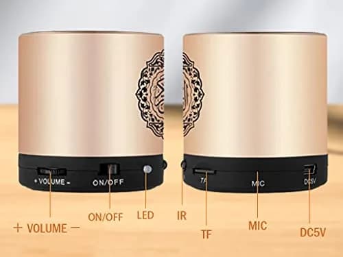 Hitopin Portable Digital Quran Speaker with Remote Control 8GB Gold | 18 Reciters, 15 Translations, FM Radio thumbnail 4