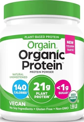 Orgain Organic Vegan Protein Powder Natural Unsweetened | 21g Plant Protein, 4g Prebiotic Fiber, 0g Sugar thumbnail 1