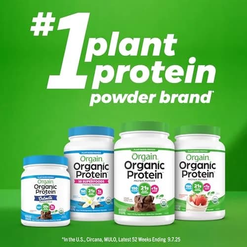 Orgain Organic Vegan Protein Powder Natural Unsweetened | 21g Plant Protein, 4g Prebiotic Fiber, 0g Sugar thumbnail 7