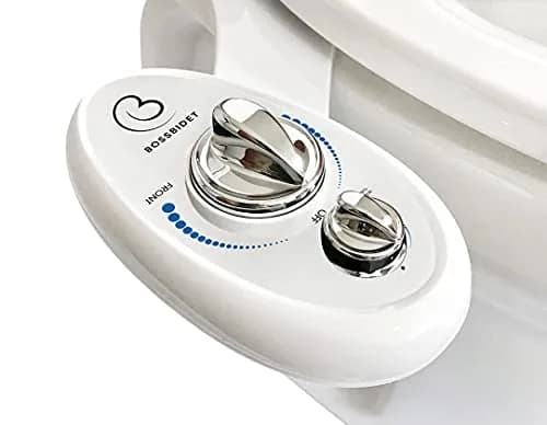 Boss Bidet Luxury White Blue Bidet Attachment for Toilet Seat | Dual Nozzles, Self-Cleaning, Non-Electric Water Sprayer thumbnail 1