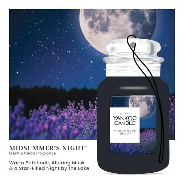 Yankee Candle Classic Paper Car Jar Air Freshener, Midsummer's Night Scent, Pack of 6 | Masculine Musk & Mahogany Cologne Fragrance thumbnail 4