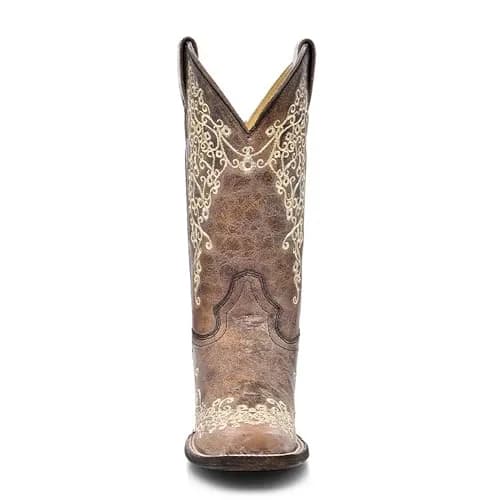 Corral Boots Women's Brown Square Toe Western Boots | Handcrafted Cowhide Leather, 8.5 US thumbnail 4