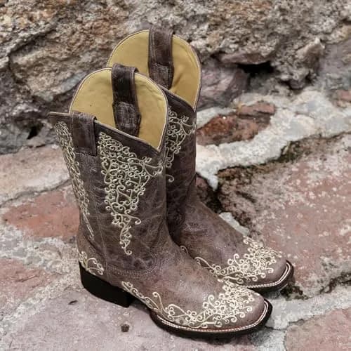 Corral Boots Women's Brown Square Toe Western Boots | Handcrafted Cowhide Leather, 8.5 US thumbnail 2