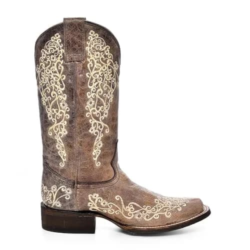 Corral Boots Women's Brown Square Toe Western Boots | Handcrafted Cowhide Leather, 8.5 US thumbnail 3