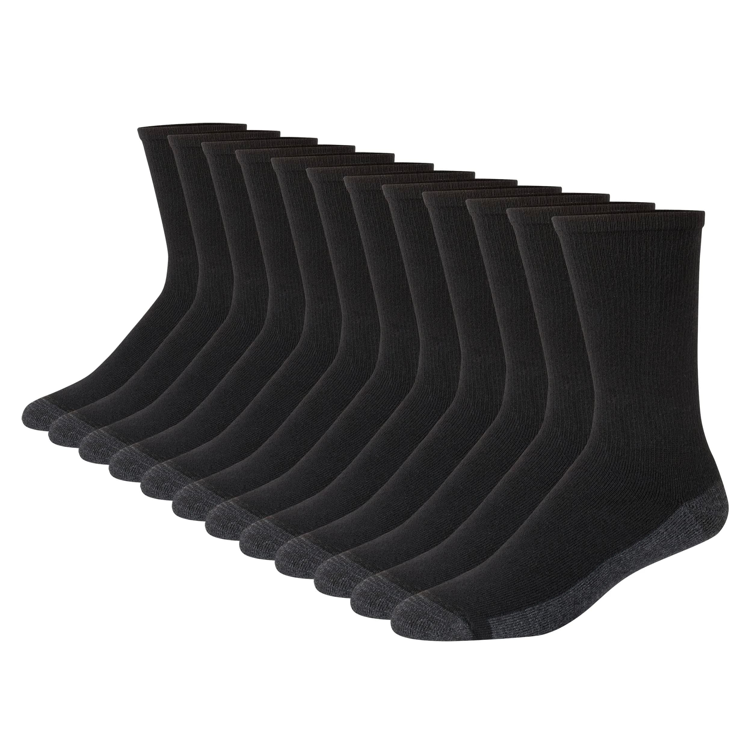 Hanes Max Cushion Crew Socks, 6-pack | Reinforced Toe & Moisture-Wicking Comfort