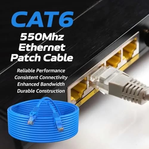 Cables Direct Online Cat6 Network Ethernet Patch Cable 100ft | 550Mhz Speed, Backward Compatible with Cat5, Blue thumbnail 2