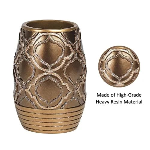 Popular Bath Spindle Collection Tumbler in Gold | Modern Bathroom Accessory (70-120 chars) thumbnail 2
