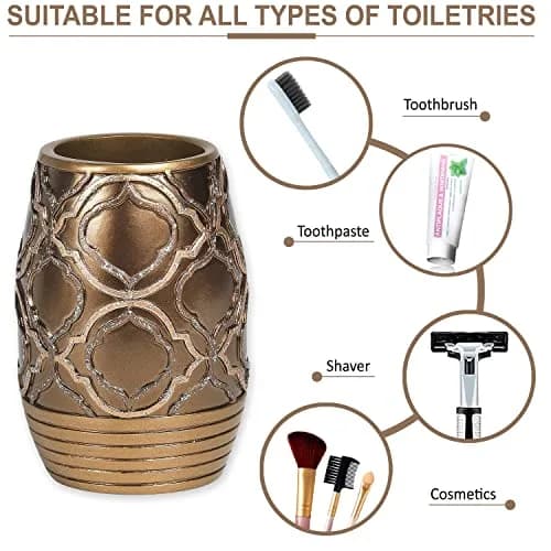 Popular Bath Spindle Collection Tumbler in Gold | Modern Bathroom Accessory (70-120 chars) thumbnail 3