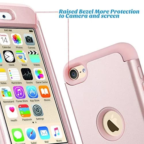 ULAK Compatible with iPod Touch 7/6/5 Case, Rose Gold | Heavy Duty Shockproof Hybrid Cover thumbnail 6