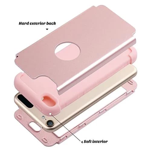 ULAK Compatible with iPod Touch 7/6/5 Case, Rose Gold | Heavy Duty Shockproof Hybrid Cover thumbnail 8