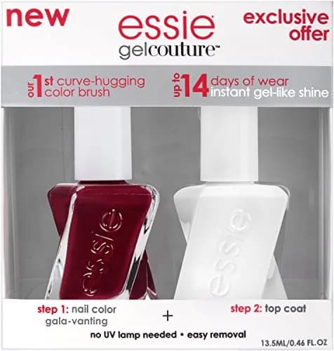 essie Gel Couture Longwear Nail Polish + Top Coat Kit, Gala-Vanting, 0.46 fl oz | Up to 14 Days Wear, No UV Needed thumbnail 2