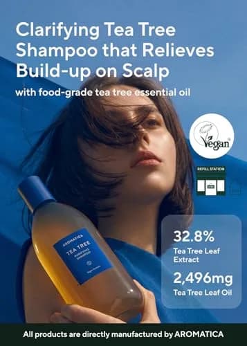 AROMATICA Purifying Tea Tree Shampoo for Oily Scalp & Hair 400ml (13.53 Fl Oz) | Clarifying & Cooling thumbnail 2
