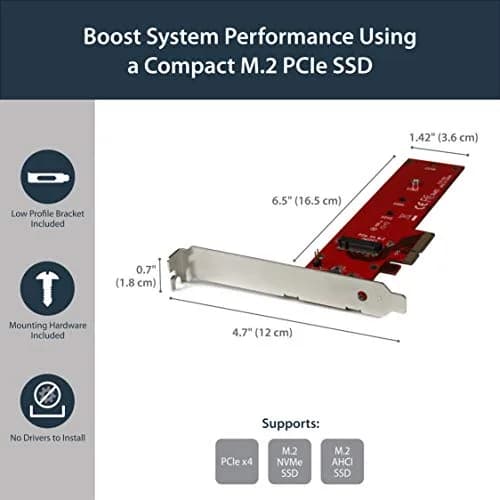 StarTech.com M.2 NVMe SSD Adapter Card PEX4M2E1 | PCIe 3.0 x4 to M.2 M-Key/NGFF Adapter thumbnail 3