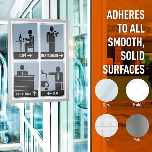 Durable Duraframe Sign Holder, Self-Adhesive, Silver, Letter Size, 2 Pack thumbnail 8
