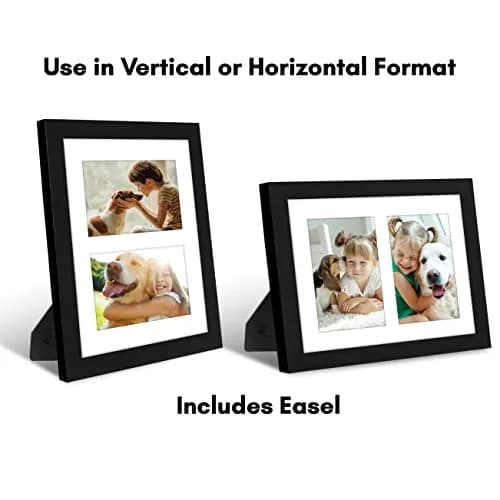 Americanflat 4x6 Double Picture Frame - Engineered Wood - Black | Versatile Wall & Tabletop Display thumbnail 6