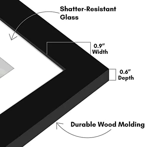 Americanflat 4x6 Double Picture Frame - Engineered Wood - Black | Versatile Wall & Tabletop Display thumbnail 3