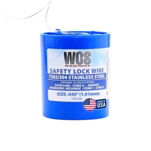 WCS .040 Stainless Steel Safety Lock Wire (1 lb / 0.45 kg) | NASM20995C MS20995C T302/304 ASTM A580 thumbnail 1