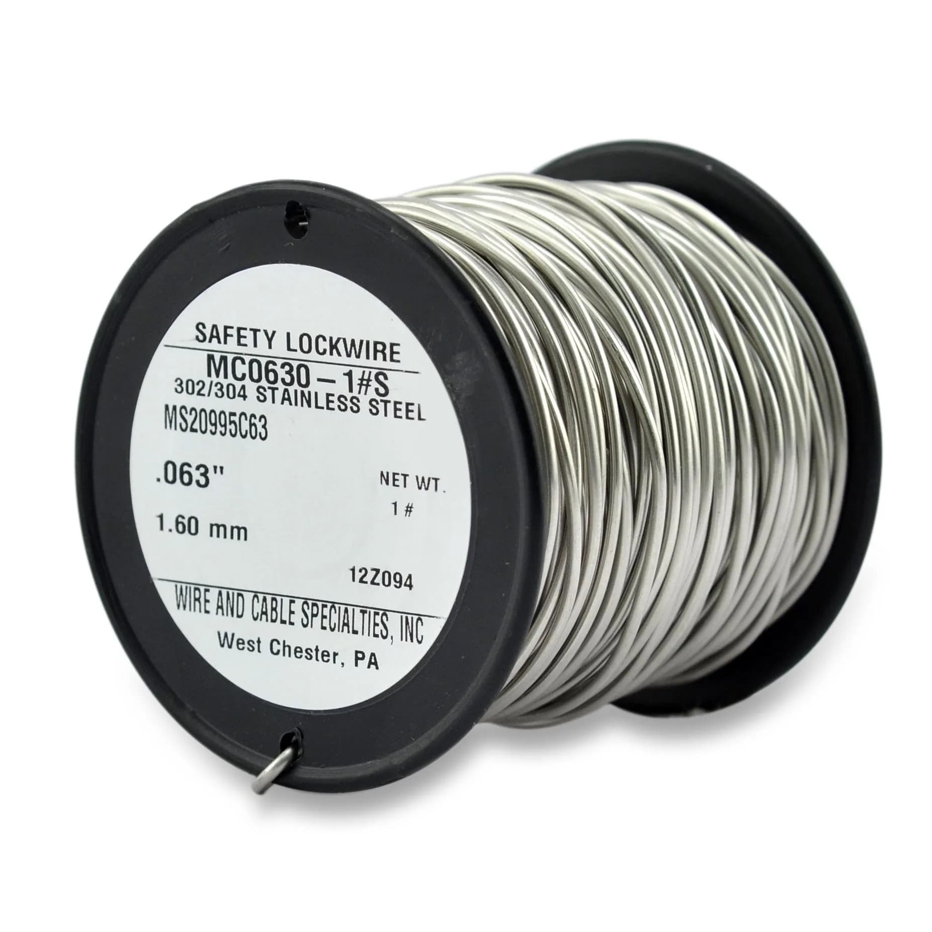 WCS .063 Inch Stainless Steel Safety Lock Wire, 1 lb Dispenser Can, T302/304 - Corrosion Resistant Mechanics Wire - main product image