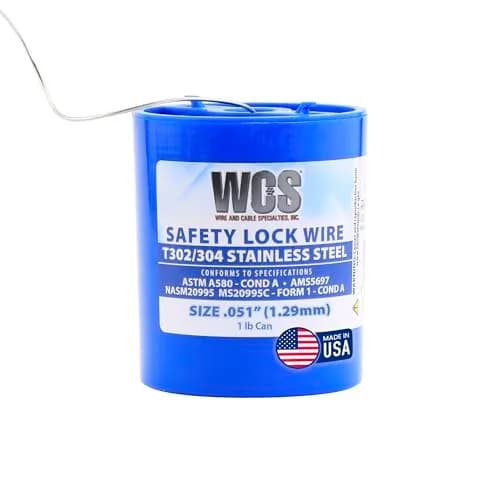 WCS .051 Inch Stainless Steel Safety Lock Wire, 1 lb Dispenser Can - Aircraft & Automotive Use thumbnail 1