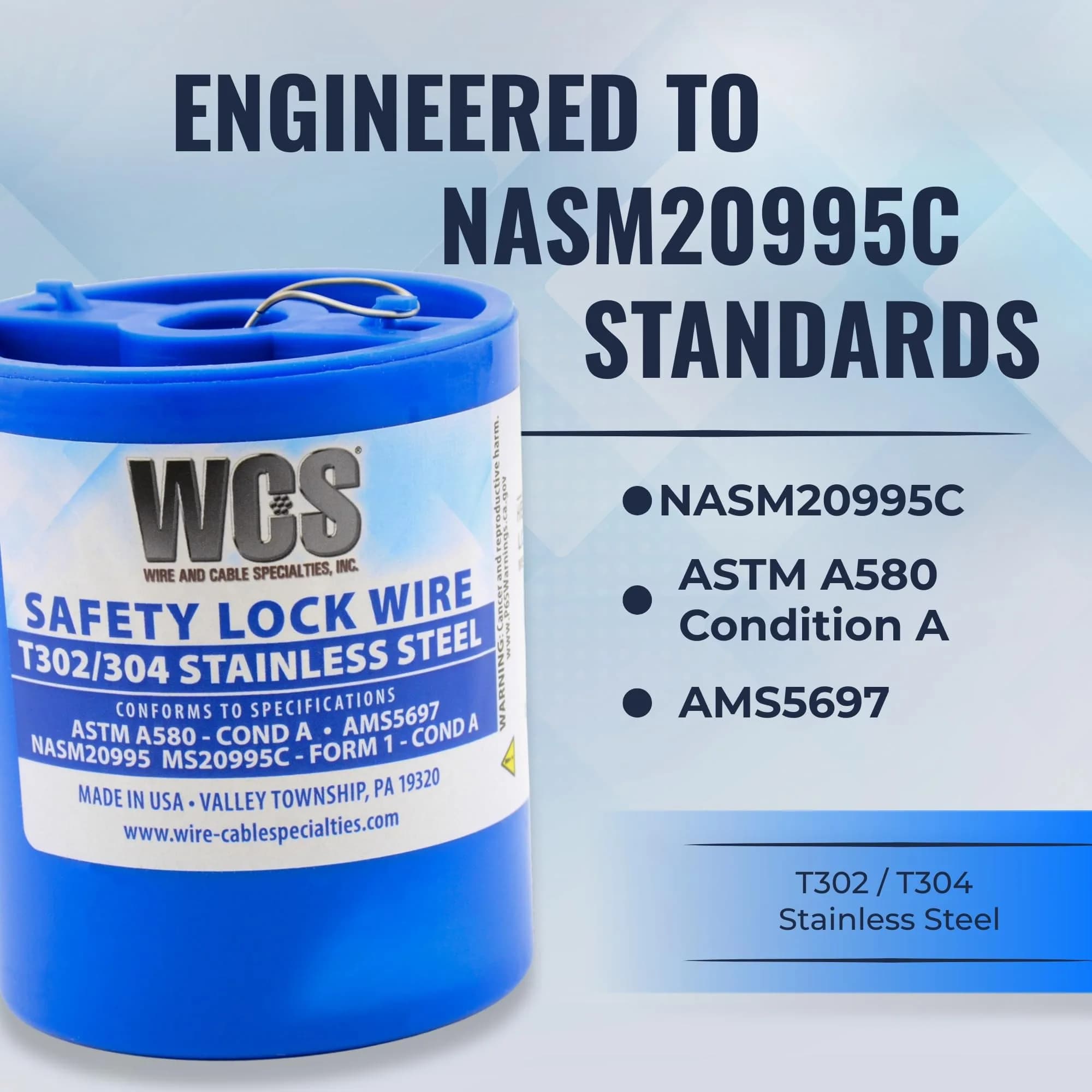 WCS .032 Inch Stainless Steel Safety Lock Wire, 5 lb Dispenser Can - view 2