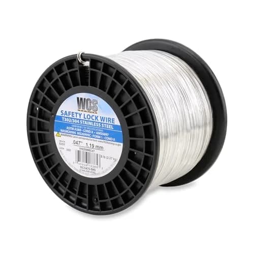 WCS .047 Inch Stainless Steel Safety Lock Wire, 5 lb Dispenser Can - Corrosion-Resistant Mechanics Wire thumbnail 1
