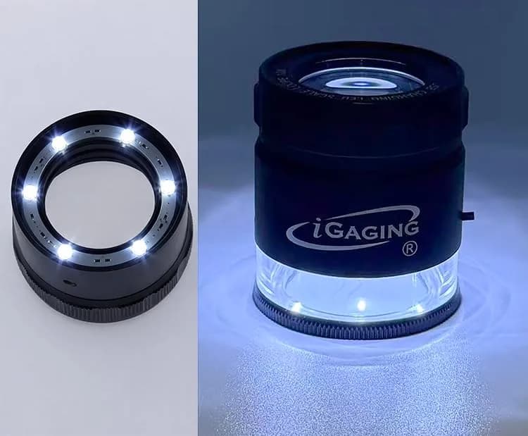 iGaging Stand Measuring Magnifier Comparator 10X Power with 9 Reticles & 7 LED Lights | Precision Glass Lens thumbnail 7